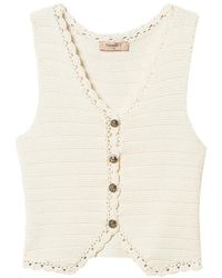 Twinset - Crochet-Trim Knitted Waistcoat - Lyst