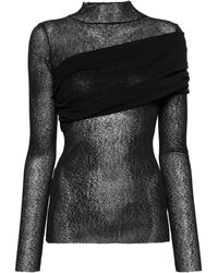 Atu Body Couture - X Rue Ra Pleat-detail Semi-sheer Top - Lyst
