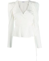 P.A.R.O.S.H. Wickelbluse mit V-Ausschnitt - Weiß