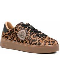 Blauer - Leopard-Print Leather Sneakers - Lyst