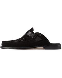 Hereu - Buckle-Strap Suede Mules - Lyst
