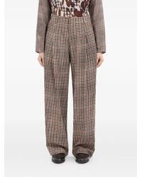 Pierre Louis Mascia - Broek Met Pied-De-Poule Print En Geplooide Voorkant - Lyst