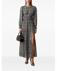 MICHAEL Michael Kors - Printed Smocked Georgette Maxi Dress - Lyst