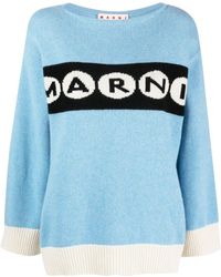 Marni - Intarsia-knit Logo Virgin Wool Jumper - Lyst