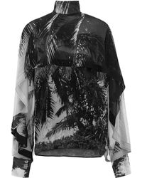 Ferragamo - Ferragamo Silk Blouse With Palm Print - Lyst