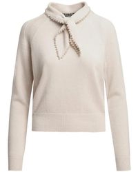 Essentiel Antwerp - Pearl-Embellished Self-Tie Sweater - Lyst