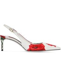 Dolce & Gabbana - Pumps a fiori con cinturino posteriore - Lyst