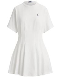 Polo Ralph Lauren - Pleated Cotton Jersey Dress - Lyst