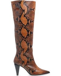 Roberto Festa - Riva Pointed-Toe Python-Print Boots - Lyst