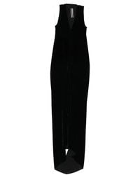 Rick Owens - V-Neck Velvet Maxi Dress - Lyst