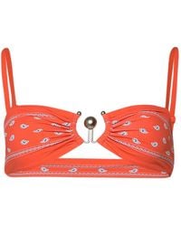 Christopher Esber - Ruched Orbit Bandeau Bikini Top - Lyst