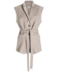 Antonelli - Belted Sleeveless Jacket - Lyst