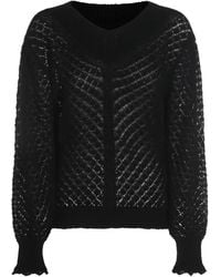 Twinset - Opengebreide Trui Met Ruches - Lyst