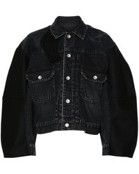 Sacai - Panelled Denim Jacket - Lyst