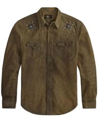 RRL - Studded Long-Sleeved Shirt - Lyst