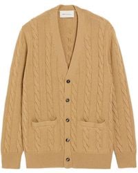 Ami Paris - Wool And Cotton Cable-Stitch Cardigan - Lyst