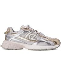 Karl Lagerfeld - Orion Metallic-Effect Panelled Low-Top Sneakers - Lyst