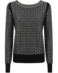 Ermanno Scervino - Crystal-Embellished Open-Knit Sweater - Lyst