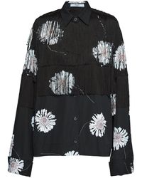 Prada - Floral-print Fringed Shirt - Lyst