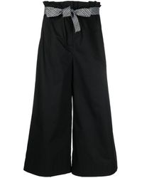 Pinko - Belted Wide-leg Trousers - Lyst