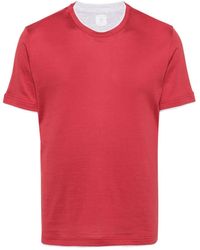 Eleventy - Contrasting-trim Cotton T-shirt - Lyst