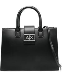 ARMANI EXCHANGE - Logo-Plaque Tote Bag - Lyst