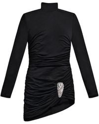 Area - Crystal-Embellished Draped Mini Dress - Lyst