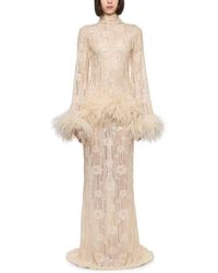 Atu Body Couture - Sequin-Embellished Feather-Trim Dress - Lyst
