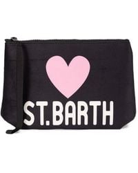 MC2 Saint Barth - Aline Logo-Print Heart-Motif Clutch Bag - Lyst