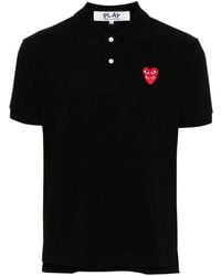 COMME DES GARÇONS PLAY - Heart-Patch Cotton Polo Shirt - Lyst
