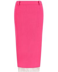 The Attico - Jupe Mi-Longue Rayée À Design Asymétrique - Lyst