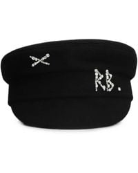Ruslan Baginskiy - Baker Boy Crystal-Embellished Wool Baker Boy Hat - Lyst