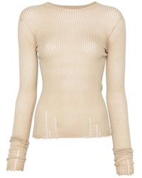 Uma Wang - Geribbelde Top Met Franje - Lyst
