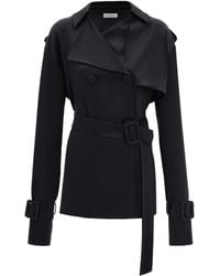 Ferragamo - Satin Double-Breasted Trench Coat - Lyst