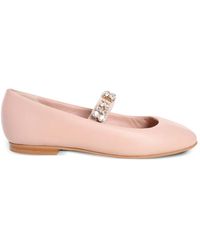 Casadei - Crystal-Embellished Ballerina Shoes - Lyst
