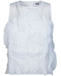 Alpha Studio - Ruffled Sleeveless Cotton Top - Lyst