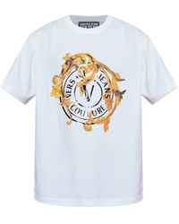 Versace Jeans Couture - Baroque-Print Logo-Print T-Shirt - Lyst
