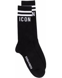 DSquared² - Intarsia-Knit Logo Socks - Lyst