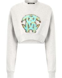 Roberto Cavalli - Logo-Motif Cropped Sweatshirt - Lyst