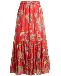 Etro - Cotton Paisley-Print Maxi Skirt - Lyst