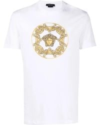 Versace - T-Shirt En Coton Biologique À Imprimé Medusa - Lyst