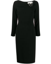 Goat Jet Bow Brooch Dress - Black