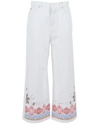 Weekend by Maxmara - Floral Embroidered Trousers - Lyst