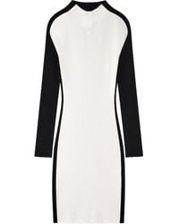 Courreges - Contrast-Frame Ribbed-Knit Mini Dress - Lyst