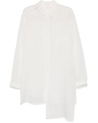 Yohji Yamamoto - Cellulose Loan Unbalanced Collar Shirt - Lyst
