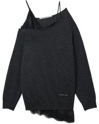 Alexander Wang - Pre-Styled Slip Dress With Cut Neckline Long-Sleeve Sweater - Lyst
