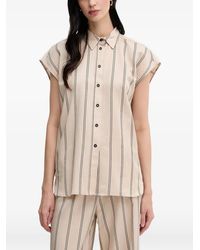 MARC AUREL - Striped Buttoned Top - Lyst