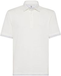 Brunello Cucinelli - Layered-effect Linen-cotton Polo Shirt - Lyst