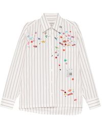 Maison Mihara Yasuhiro - Striped Embroidered Shirt - Lyst