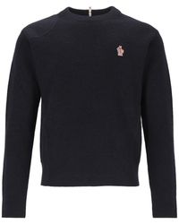 Moncler - Logo-Patch Ribbed-Knit Sweater - Lyst